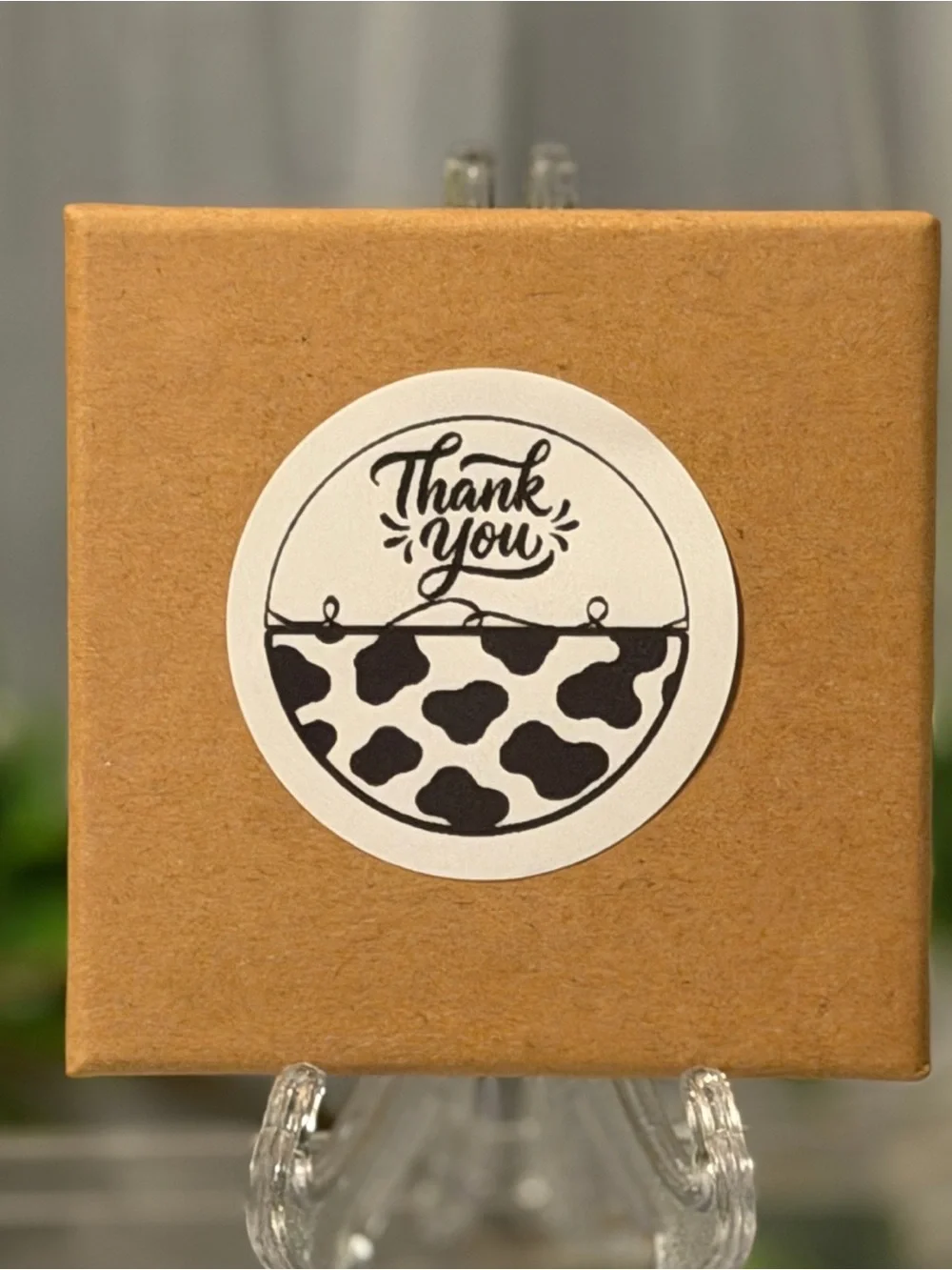 Cow Print Thank You Stickers 2” Round 200 Pack Cute Small Business Labels